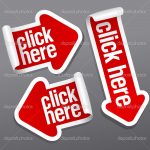 Click here stickers set.